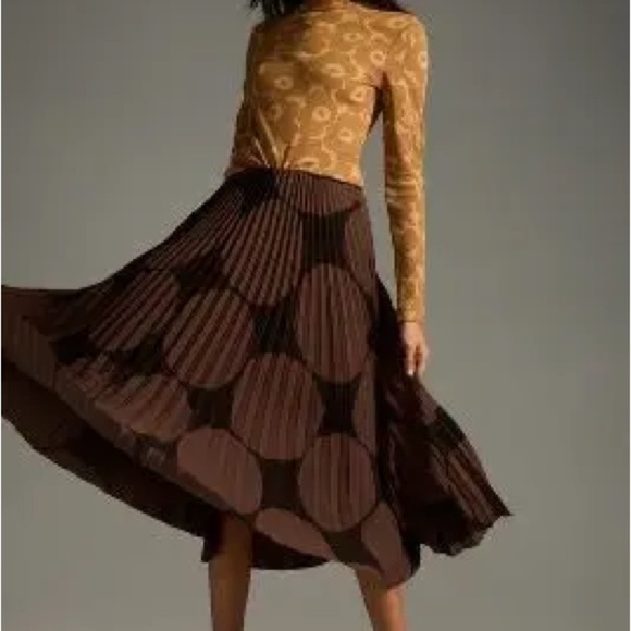 Marimekko Brown Midi A-Line Skirt Kyllikki Kivet Size Small - Picture 5 of 10